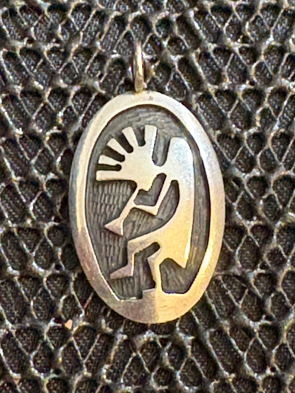 Vintage Navajo Sterling Silver Kokopelli Pendant Signed W J 4.6g 1.25"